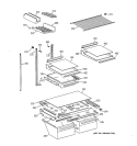 SHELF PARTS Diagram and Parts List for TBK21JAXHRWW  General Electric Refrigerator
