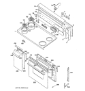 CONTROL PANEL, COOKTOP & DOORS Diagram and Parts List for JCS57V3WH  General Electric Range