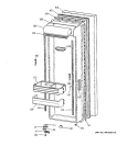 FRESH FOOD DOOR Diagram and Parts List for ZFSB27DYASS  General Electric Refrigerator