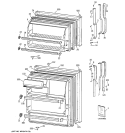 DOORS Diagram and Parts List for TBX16SSZBLWH  General Electric Refrigerator
