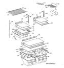 SHELF PARTS Diagram and Parts List for TBX18MAXRRWW  General Electric Refrigerator