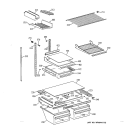 SHELF PARTS Diagram and Parts List for TBX21DAXJRAA  General Electric Refrigerator