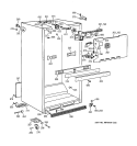 CABINET PARTS Diagram and Parts List for TBT21DAXLRWW  General Electric Refrigerator