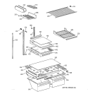 SHELF PARTS Diagram and Parts List for TBT21DAXLRWW  General Electric Refrigerator
