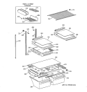 SHELF PARTS Diagram and Parts List for TBT21JAXLRWW  General Electric Refrigerator