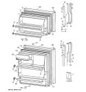 DOORS Diagram and Parts List for TBG16SAZCRWH  General Electric Refrigerator