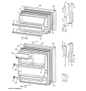 DOORS Diagram and Parts List for TBG14SAZCRAD  General Electric Refrigerator