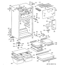 CABINET Diagram and Parts List for TBG14JAZCRAD  General Electric Refrigerator