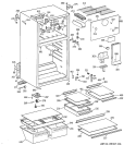 CABINET Diagram and Parts List for TBT18NAYDRAD  General Electric Refrigerator