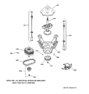SUSPENSION, PUMP & DRIVE COMPONENTS Diagram and Parts List for WNXR2100T6AA  General Electric Washer
