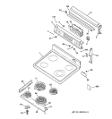 CONTROL PANEL & COOKTOP Diagram and Parts List for JBP95WW2  General Electric Range