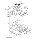 CONTROL PANEL & COOKTOP Diagram and Parts List for JSS16V1AD  General Electric Range