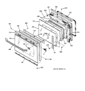Part Location Diagram of WB55K5035 GE OVEN DOOR LINING-UPPER