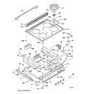 COOKTOP Diagram and Parts List for JGSP33WEV2WW  General Electric Range
