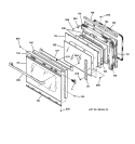 DOOR Diagram and Parts List for ZET757BW1BB  General Electric Wall Oven