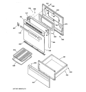 DOOR & DRAWER PARTS Diagram and Parts List for JBS27AW2  General Electric Range