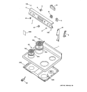 CONTROL PANEL & COOKTOP Diagram and Parts List for JBS26W2  General Electric Range
