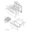 DOOR & DRAWER PARTS Diagram and Parts List for JBS26W2  General Electric Range
