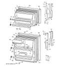 DOORS Diagram and Parts List for TBJ14JAXMRAD  General Electric Refrigerator