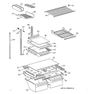 SHELF PARTS Diagram and Parts List for TBT21DAXNRWW  General Electric Refrigerator