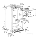 CABINET PARTS Diagram and Parts List for TBT25JAXJRAA  General Electric Refrigerator