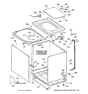 CABINET, COVER & FRONT PANEL Diagram and Parts List for WDSR4110T6AA  General Electric Washer
