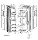 DOORS Diagram and Parts List for TFX22JAYFAA  General Electric Refrigerator