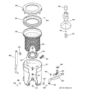 TUB, BASKET & AGITATOR Diagram and Parts List for WISR106CT5WW  General Electric Washer