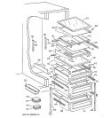 FRESH FOOD SHELVES Diagram and Parts List for TFG27PFXFBB  General Electric Refrigerator