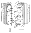 DOORS Diagram and Parts List for TFG20JAXFWW  General Electric Refrigerator
