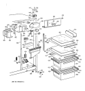 FRESH FOOD SECTION Diagram and Parts List for TFG20JAXFWW  General Electric Refrigerator
