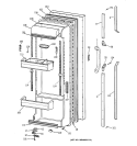 FRESH FOOD DOOR Diagram and Parts List for TFG25PEYFWH  General Electric Refrigerator