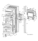 FRESH FOOD DOOR Diagram and Parts List for TFK27PFZBBB  General Electric Refrigerator