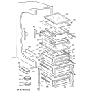FRESH FOOD SHELVES Diagram and Parts List for TFK27PFZBBB  General Electric Refrigerator