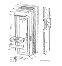 FRESH FOOD DOOR Diagram and Parts List for TFK27ZRZBAA  General Electric Refrigerator