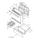 DOOR & DRAWER Diagram and Parts List for JBS27BY1  General Electric Range