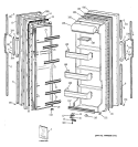 DOORS Diagram and Parts List for TFT20SAXFAA  General Electric Refrigerator