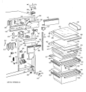 FRESH FOOD SECTION Diagram and Parts List for TFT25JWYFAA  General Electric Refrigerator