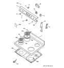 CONTROL PANEL & COOKTOP Diagram and Parts List for JBS26W3  General Electric Range