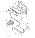 DOOR & DRAWER Diagram and Parts List for JBS27WY1  General Electric Range