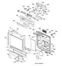 ESCUTCHEON & DOOR ASSEMBLY Diagram and Parts List for GSD4940Y72SS  General Electric Dishwasher