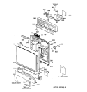 ESCUTCHEON & DOOR ASSEMBLY Diagram and Parts List for GSD720X-72WB  General Electric Dishwasher