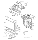 ESCUTCHEON & DOOR ASSEMBLY Diagram and Parts List for GSD850Y-73  General Electric Dishwasher