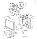 ESCUTCHEON & DOOR ASSEMBLY Diagram and Parts List for GSD4110Y73AA  General Electric Dishwasher
