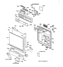 ESCUTCHEON & DOOR ASSEMBLY Diagram and Parts List for GSD1350X73  General Electric Dishwasher