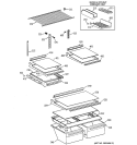 Part Location Diagram of WR32X1488 GE SHELF CANT GLASS FULL