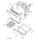 DOOR & DRAWER PARTS Diagram and Parts List for JBP25WY1  General Electric Range