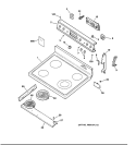 COOKTOP & CONTROL PANEL Diagram and Parts List for JBP60BY1WH  General Electric Range