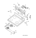 CONTROL PANEL & COOKTOP Diagram and Parts List for JBP66DY1AD  General Electric Range