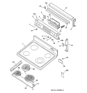 CONTROL PANEL & COOKTOP Diagram and Parts List for JBP79AY1  General Electric Range